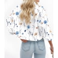 thumbnail image 3 of Zeagoo Womens Work Shirts Cropped Button Down Long Sleeve Tops V Neck Collared Business Casual Blouses, 3 of 3