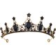 thumbnail image 1 of Tiara de cristal barroco negro, estilo gótico, tiara de boda, tiara nupcial, tiara de cristal ER, 1 of 5