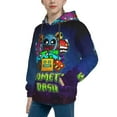 thumbnail image 2 of Geometry Dash Kids' Hoodie 3d Print Sweatshirt Soft Pullover Hooded With Big Pockets Fans Gifts For Boys Or Girls Small, 2 of 7