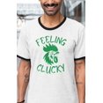 thumbnail image 3 of St Patricks Day Feeling Clucky Mens Ringer T Shirt, 3 of 4