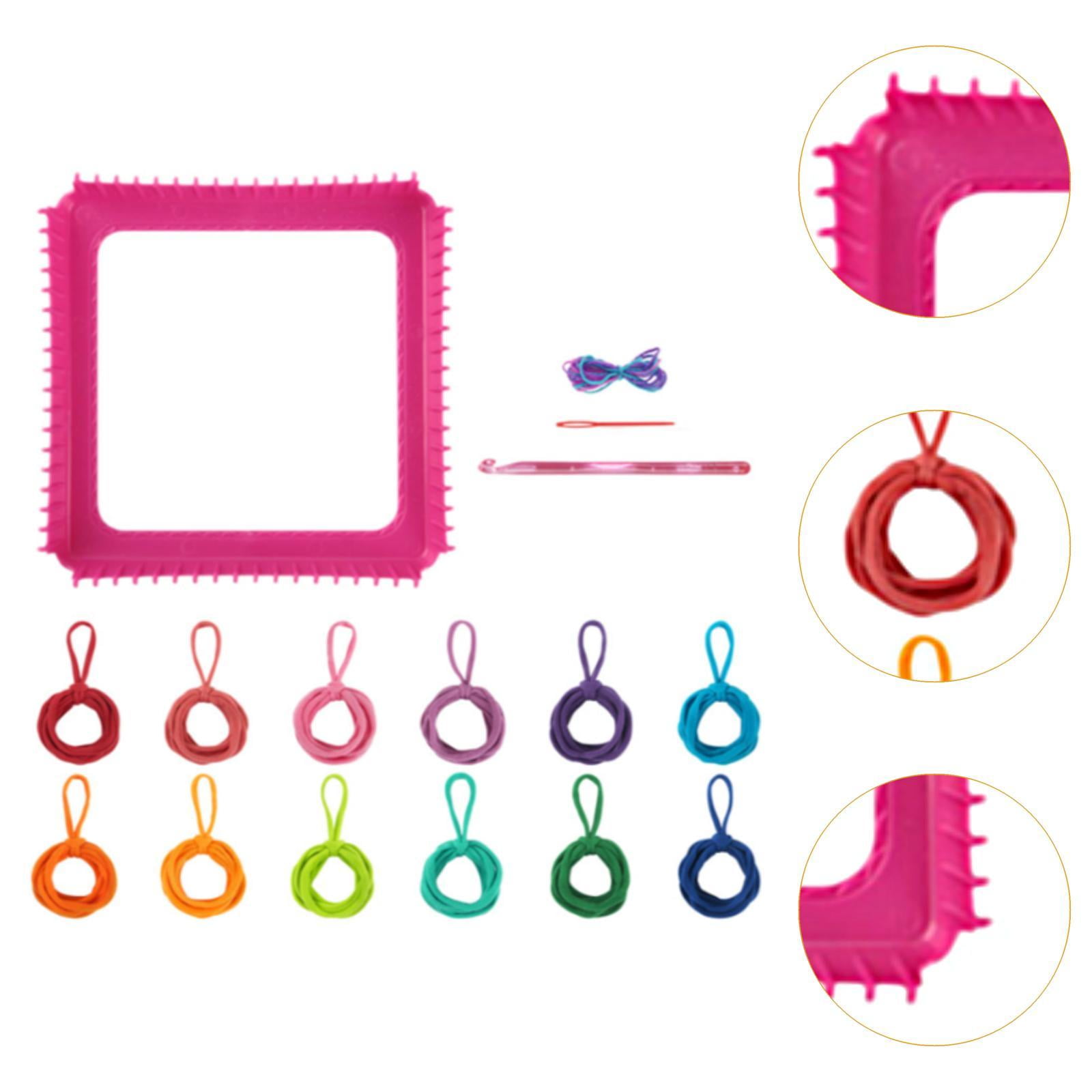 balikha Weaving Loom Kit Toys DIY Knitting Crochet Portable Crafts Gifts Potholder Loops Making Kits Sewing Craft for Adults Children 12 Colors