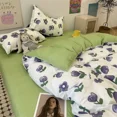thumbnail image 1 of Ins Style Bedding Set Fashion Solid Color Washable Duvet Cover Without Comforter Pillowcases Sheet for Student Soft Home Textile, 1 of 6