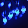 thumbnail image 3 of Cadena de luces de Halloween Cadena de luz solar fantasma de 20 LED para la decoración del banquete de boda del jardín del patio (azul), 3 of 7