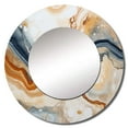 thumbnail image 2 of Designart "Vibrant Geode Contrast" Stone Geode Beige Large Round Mirror - Round Bedroom Mirror Wall Decor - Traditional Round Printed Mirror - 23" x 23", 2 of 6