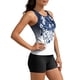 thumbnail image 5 of Traje de baño conservador de dos piezas para mujer, tankini, con sujetador acolchado, sin mangas, cuello redondo, estampado informal, traje de baño de dos piezas para mujer, trajes de baño tankini par, 5 of 8