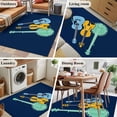 thumbnail image 6 of Colored Instruments Washable Area Rugs 2.7'x5', Retro Green Yellow Blue Guitar Blue Low Pile Throw Living Room Rug Non-Slip Sturdy Edge Binding Carpet for Indoor Entryway Bedside Kitchen, 6 of 9