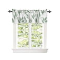 thumbnail image 2 of Kitchen Cafe Valance Curtain for Small Windows,Watercolor Green Botanical Leaves Rod Pocket Short Valances Natural Plant Leaf on White Window Treatment Panel for Living Room/Bedroom/Bathroom,54x18in, 2 of 9