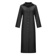 thumbnail image 5 of Fesfesfes Women Dress Turndown Collar Loose And Comfortable Long Sleeve Long Dress Plus Size Clearance $10, 5 of 8