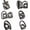 Black, variant on 6 Pcs 18K Gold Plated Teeth Grillz Caps Vampire Fangs Top Tooth Single Grills for Your Teeth Hip Hop Accessory