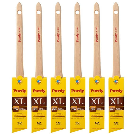 Genuine Purdy 6 Pack XL Dale Angular 1" Paint Brushes 144080310-6PK