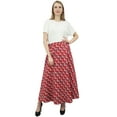 thumbnail image 4 of Phagun Jupe Portefeuille Réversible en Coton Imprimé Ikat Rouge Double Couche, 4 of 6