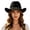 Black, variant on Womens Hat Unisex Western Cowboy Hat Retro Wool Fedora Classic Style Hot Pink One Size