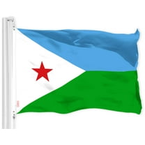 G128 Djibouti Djiboutians Flag | 3x5 Ft | LiteWeave Pro Series Printed 150D Polyester | Country Flag, Indoor/Outdoor, Vibrant Colors, Brass Grommets