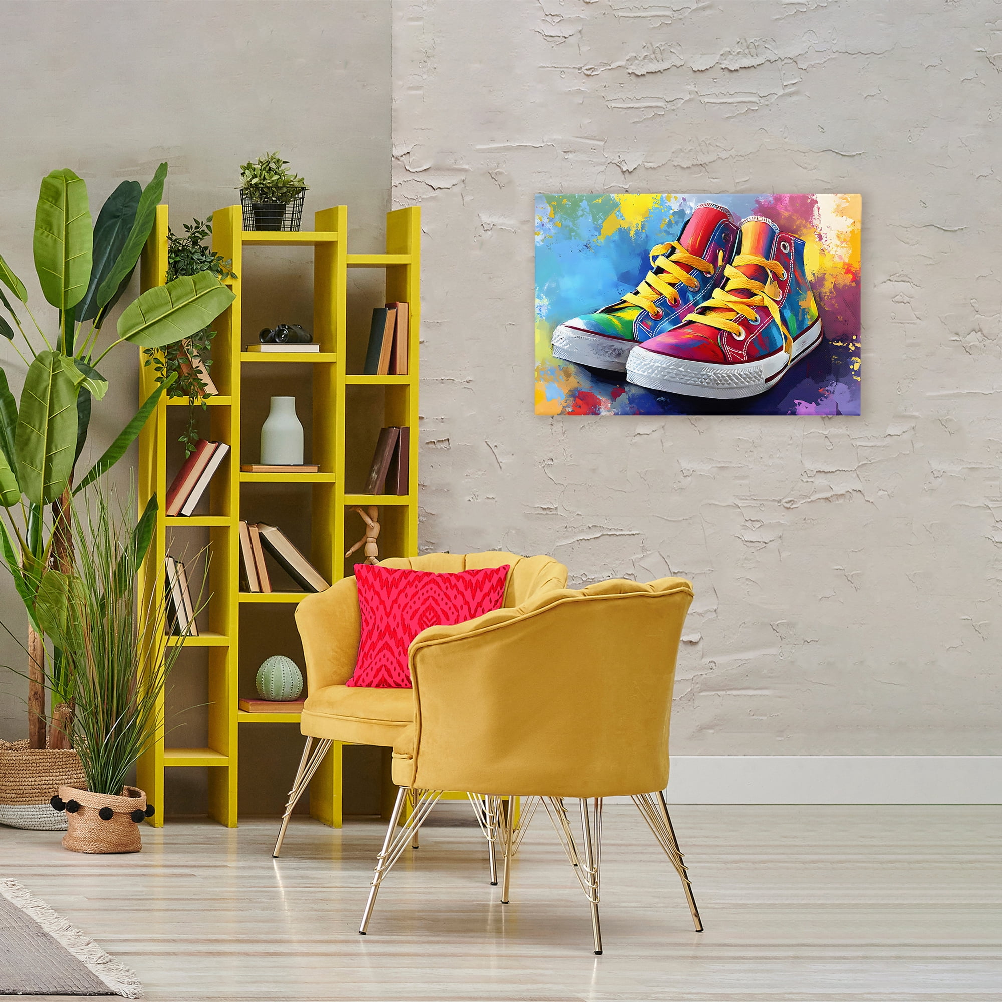 Stupell Industries High Tops with Yellow Laces Canvas Wall Art, design by Creative Studio