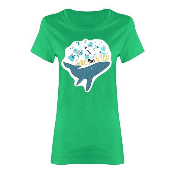 Save The Wild Oceans Shaped T-Shirt Women -Image by Shutterstock, Female Small