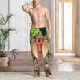 thumbnail image 5 of Uemuo Cobra Snake Pattern Men's Wide Leg Palazzo Lounge Pants with Pockets Light Weight Loose Comfy Casual Pajama Pants-Small, 5 of 9