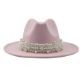 thumbnail image 1 of Minnieouse Cashmere Fedora Hat Womens Wide Brim Hats Dress Bowler Hat Cap Sombreros Rosa, 1 of 1