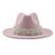 thumbnail image 1 of Qarigey Cashmere Fedora Hat Womens Wide Brim Hats Dress Bowler Hat Cap Sombreros Rosa, 1 of 1