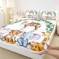 thumbnail image 3 of Feelyou Teens Western Camel Queen Sheet Sets, Cartoon Zoo Animal Flat Sheet, Kawaii Giraffe Zebra Queen Fitted Sheet, Ultra Soft Bedroom Decor, 4 Pieces, 3 of 7