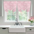 thumbnail image 4 of Pink Wildflowers Balloon Curtains for Windows, Bedroom Curtains 54 Inch Length, White Dandelion Flowers Rustic Spring Tie Up Curtains Panels Thermal Insulated Bathroom Curtains Window 42"x54", 4 of 8