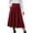 08# Wine, variant on Ihhxva Women's Corduroy Midi Skirt, High Waist Pleated A-Line Skirt with Elastic Waist and Side Pockets for Casual Wear S - 3XL