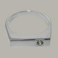 thumbnail image 5 of LBG British Made 14k White Gold Natural Aquamarine Mens Band Ring - 33 size options - Size 9.5, 5 of 6