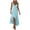 Blue-02, variant on STETMN Women Maxi Dresses Ruffle Sleeve V Neck Dress Flowy Slit Tiered Dress Boho Sundresses