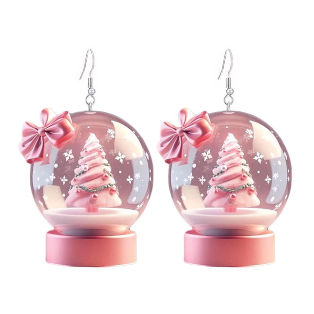 CAIROYAR Pendientes navideños con lazo creativo y cuentas rojas navideñas ¡Serie navideña!◇