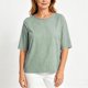 thumbnail image 5 of Neewe Women's Summer Casual Crewneck Half Sleeve T-Shirts Plain Loose Fit Cotton Linen Basic Tops Tees Blouses, 5 of 8
