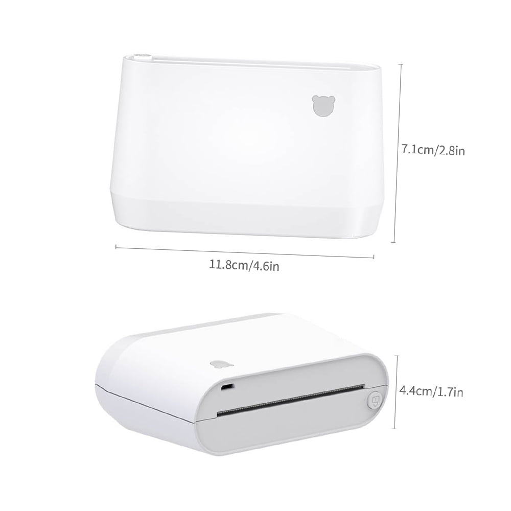Printer,56mm/77mm Paper Compatible Printer Receipt Label Maker Sticker Support Printer 203dpi Bt Thermal Notes Printer Sticker Support 56mm/77mm Bt Pocket Mobile Receipt Label Maker Ios Huiop