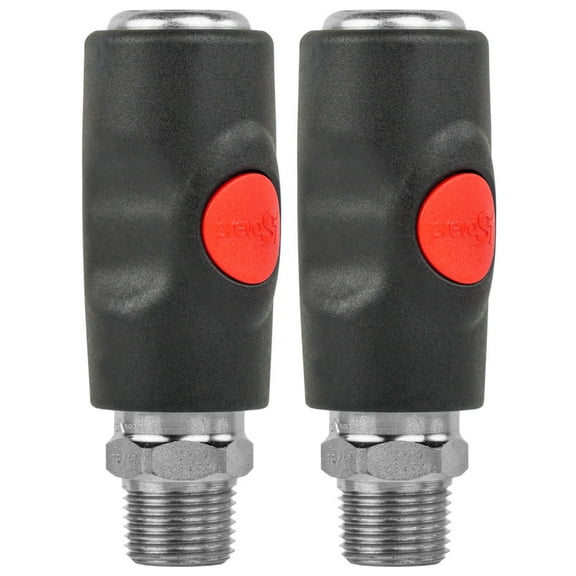 3/8" NPT Push Button Automotive Style Coupler Prevost PrevoS1 USI061252 2 Pack