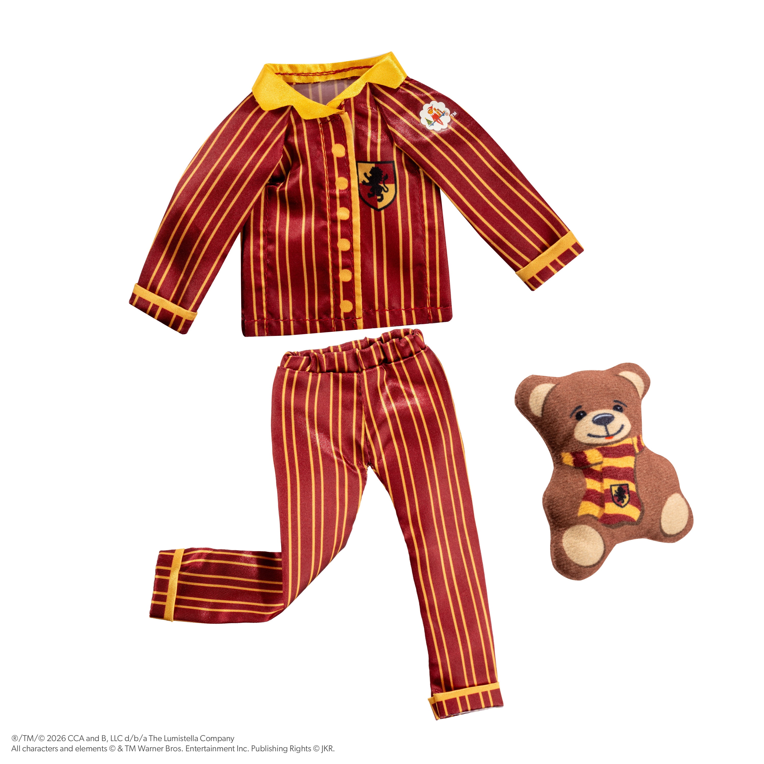 The Elf on the Shelf Harry Potter Gryffindor Pajama with Teddy Bear Set - Scout Elf Not Included