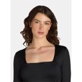 thumbnail image 4 of Madden NYC Women's Ruched Square Neck Bodysuit, Sizes XXS-XXL, 4 of 5