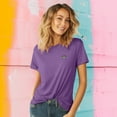 thumbnail image 3 of Dalix Sorcerer Frog Embroidered Cotton Relaxed Short Sleeve Tee T Shirt Womens in Purple XL X-Large, 3 of 5