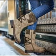thumbnail image 2 of CEHVOM Autumn And Winter New Woolen Yarn Snow Boots Back Strap Plus Size Boots Women, 2 of 3