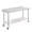 With wheels+ Backsplash, straight edge with trash rack, variant on Stainless Steel Table, 24 x 60 Inches Metal Prep & Work Table with Adjustable Undershelf, for Commercial Kitchen, Restaurant, Hotel and Garage