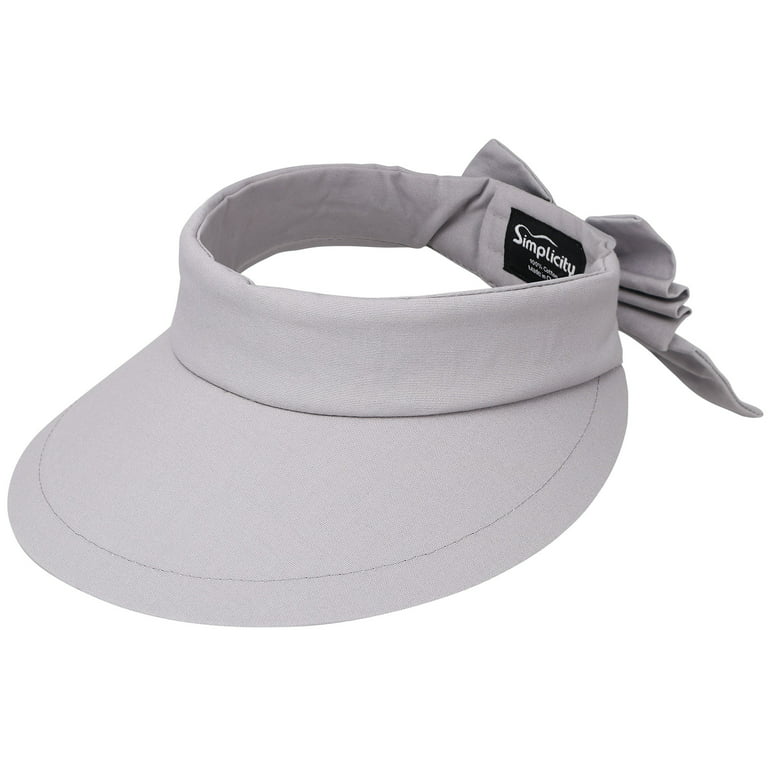Women's SPF 50+ UV Protection Wide Brim Beach Sun Visor Hat,Grey