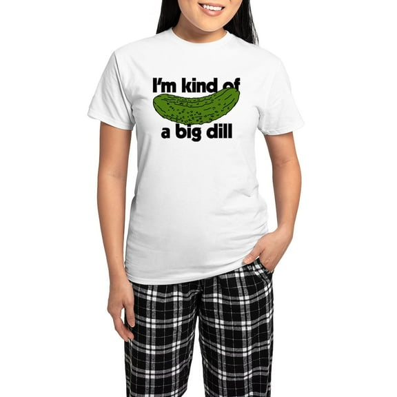 CafePress - I'm Kind Of A Big Dill Women's Light Pajamas - Women's Short Sleeve Print T-Shirt and Pants Light Cotton Pajama Set