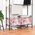 thumbnail image 3 of Yayeee Foldable Storage Basket for Shelves with Handles Set of 2 Waterproof Cloth Bins, Pink Halloween Ghosts, 3 of 7