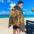 thumbnail image 5 of Beautiful Leopard Beach Towel Soft Absorbent Quick Dry Sand Free Lightweight Polyester Camping Towels for Beach Travel Swim 31x71 in Wash cloth, 5 of 7
