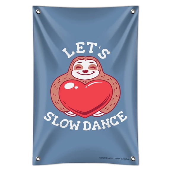 Let's Slow Dance Sloth Heart Love Funny Humor Home Business Office Sign