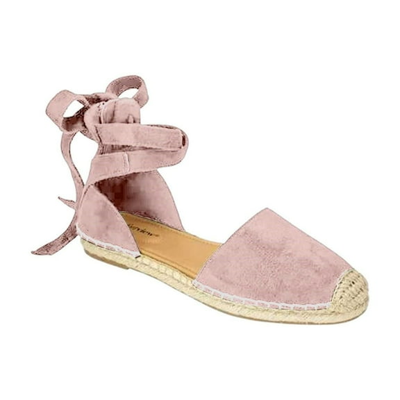 NOKIO Shoes Womens Lace Up Holiday Summer Sandals Flat Shoes Strap Women's Sandals Sandals Ankle Strap, Cap Toe, Classic Espadrille Heel Shoes Dressy Platform Sandals