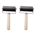 thumbnail image 1 of 2PCS 6cm Ink Stamping Roller Rubber Brayer Printmaking Craft Projects Tools (Black), 1 of 7