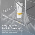 thumbnail image 3 of Clear Acrylic Shower Caddy with Suction Cups, Wall Mounted Rustproof Bathroom Organizer, No Drilling Required, Sturdy and Durable Combination Shelf, 3 of 7