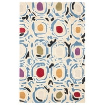 SAFAVIEH Soho Venice Geometric Area Rug, Ivory/Multi, 3'6" x 5'6"