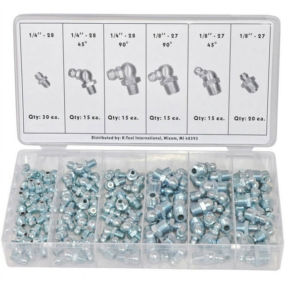 Hydraulic Grease Fitting Assortment, 100-Piece