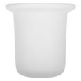 thumbnail image 3 of Vosarea Frosted Glass Toilet Brush Holder with Wall Mount, White Bathroom Accessory Cup, 4.44x4.44x4.28in, 3 of 10