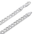 thumbnail image 2 of Men's 5mm Solid .925 Sterling Silver Flat Cuban Link Curb Chain Necklace, 30 inches, 2 of 7