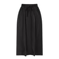 thumbnail image 3 of Efsteb Skirts for Women High Waist Pleated Long Skirt Spring Fall Solid Color Comfy Casual Fashion Skirts (Black,M), 3 of 5