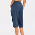 thumbnail image 5 of SHE IS Womens Baggy Harem Capri Pants Wide Leg Lounge Elastic Waist Sweatpants Casual Beach Trousers with Pockets, 5 of 6